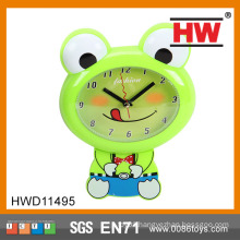 Green Color Frog Cartoon Wall Clock